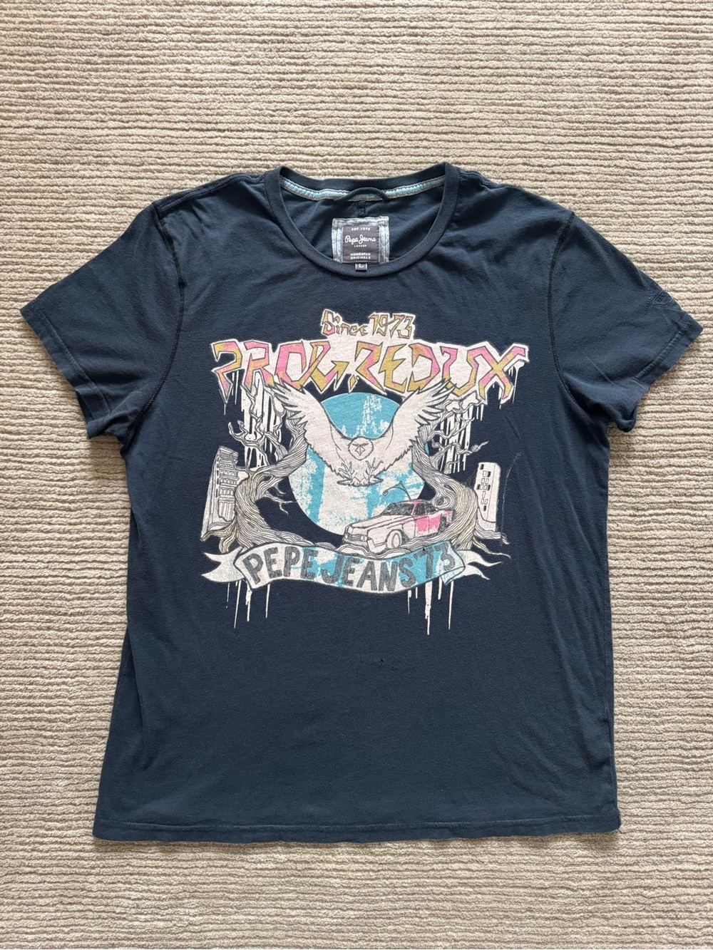 Pepe Jeans London Women’s Homespun Originals Y2K Vintage Graphic T-shirt Size L